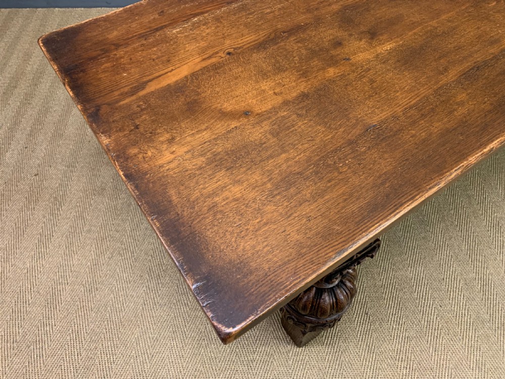 Long Jacobean Style Oak Refectory Table View V