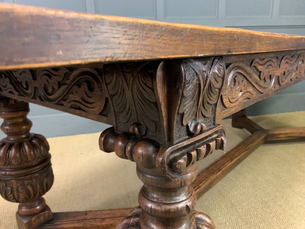 Long Jacobean Style Oak Refectory Table View VI