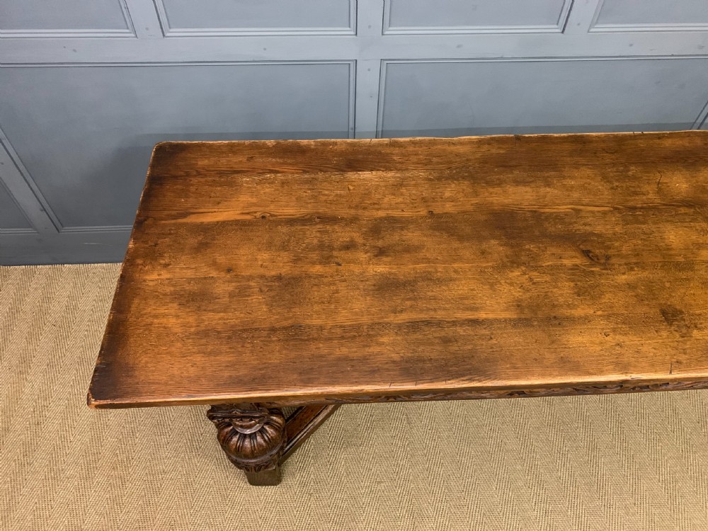 Long Jacobean Style Oak Refectory Table View X
