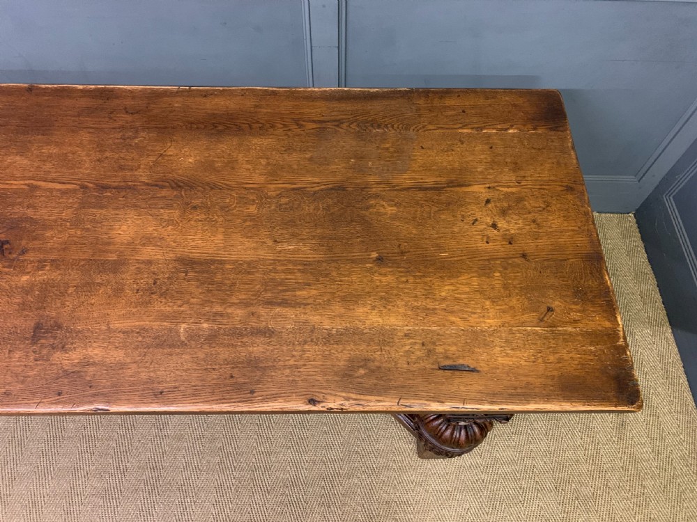 Long Jacobean Style Oak Refectory Table View XII