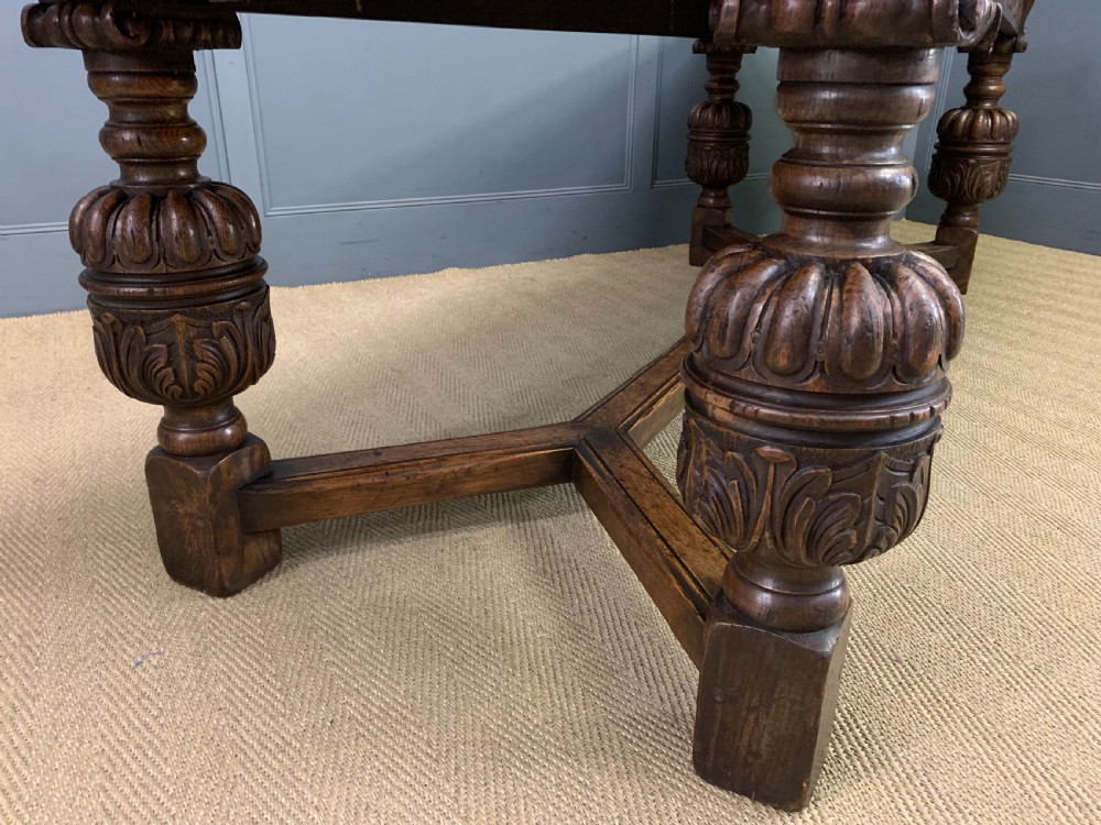 Long Jacobean Style Oak Refectory Table View XIII