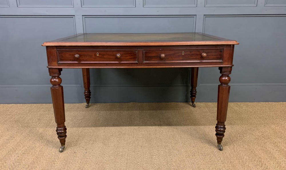 Victorian Mahogany 4 Drawer Partners Writing Table View II