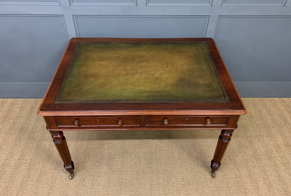 Victorian Mahogany 4 Drawer Partners Writing Table View III