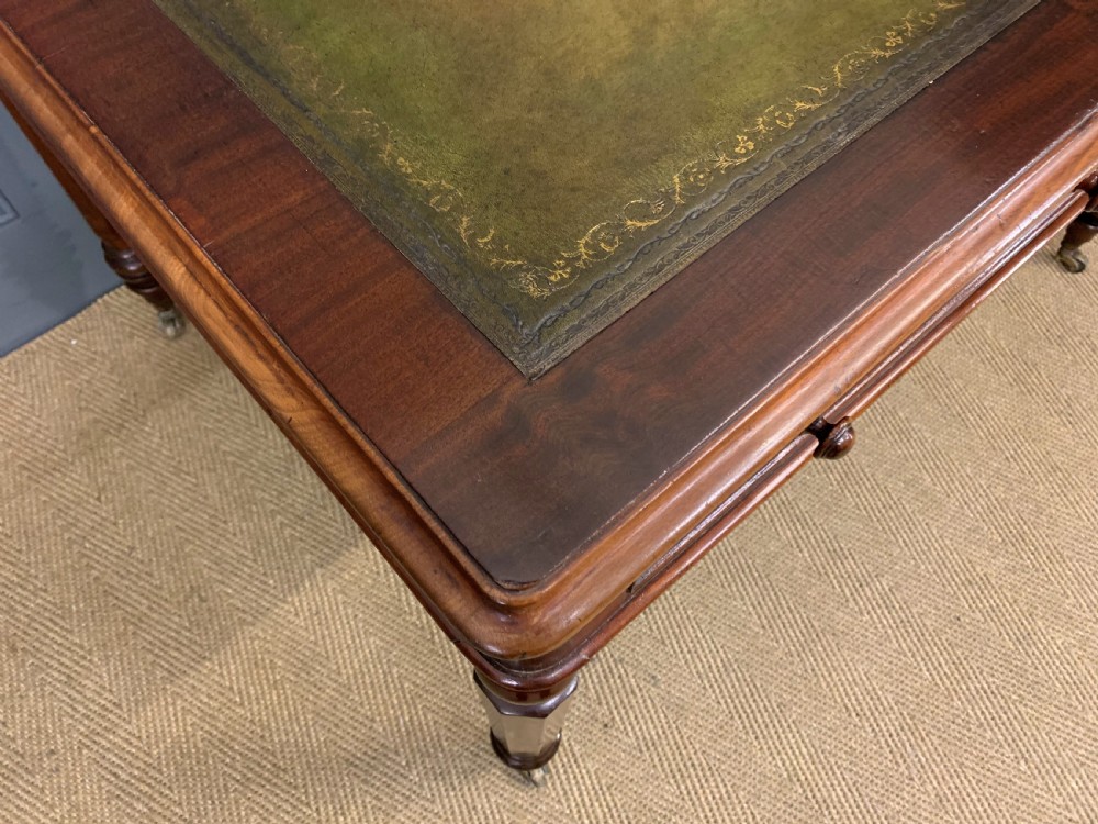 Victorian Mahogany 4 Drawer Partners Writing Table View IV