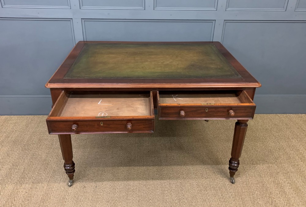 Victorian Mahogany 4 Drawer Partners Writing Table View VI