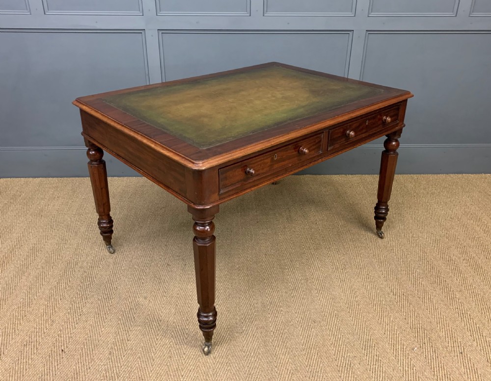 Victorian Mahogany 4 Drawer Partners Writing Table View VII