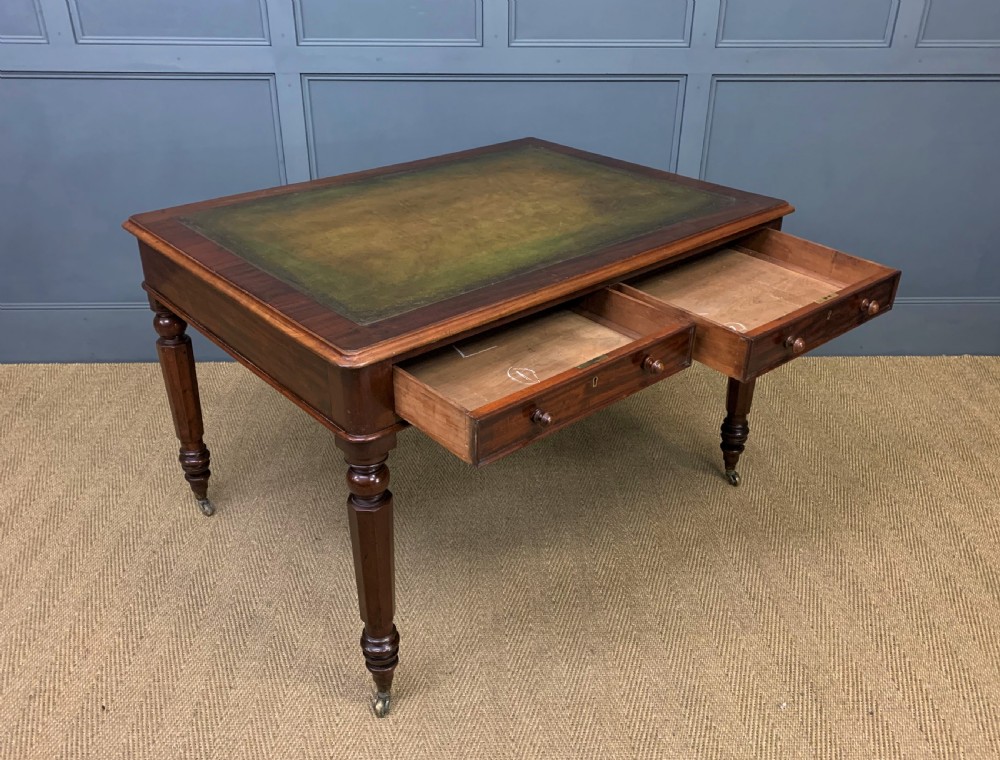 Victorian Mahogany 4 Drawer Partners Writing Table View XI