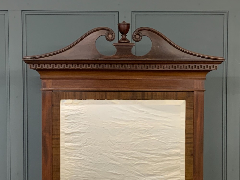 Large Edwardian Mahogany Cheval Mirror View III