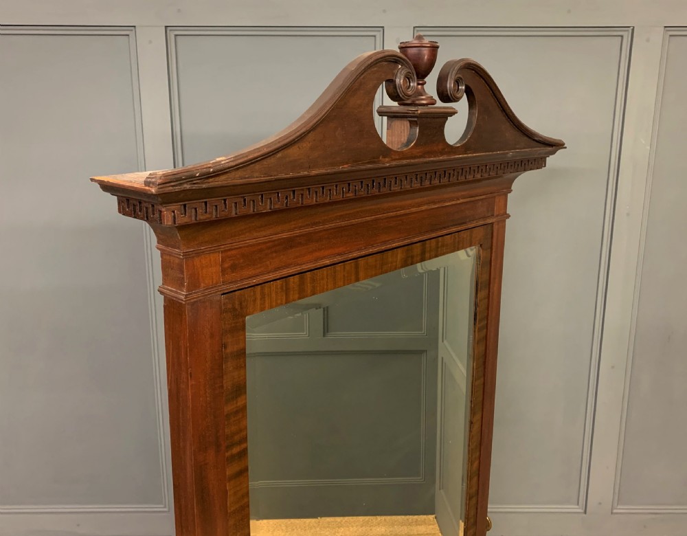 Large Edwardian Mahogany Cheval Mirror View VIII
