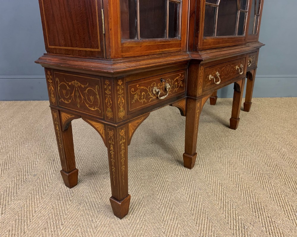 Large Inlaid Mahogany Display Bookcase View VIII