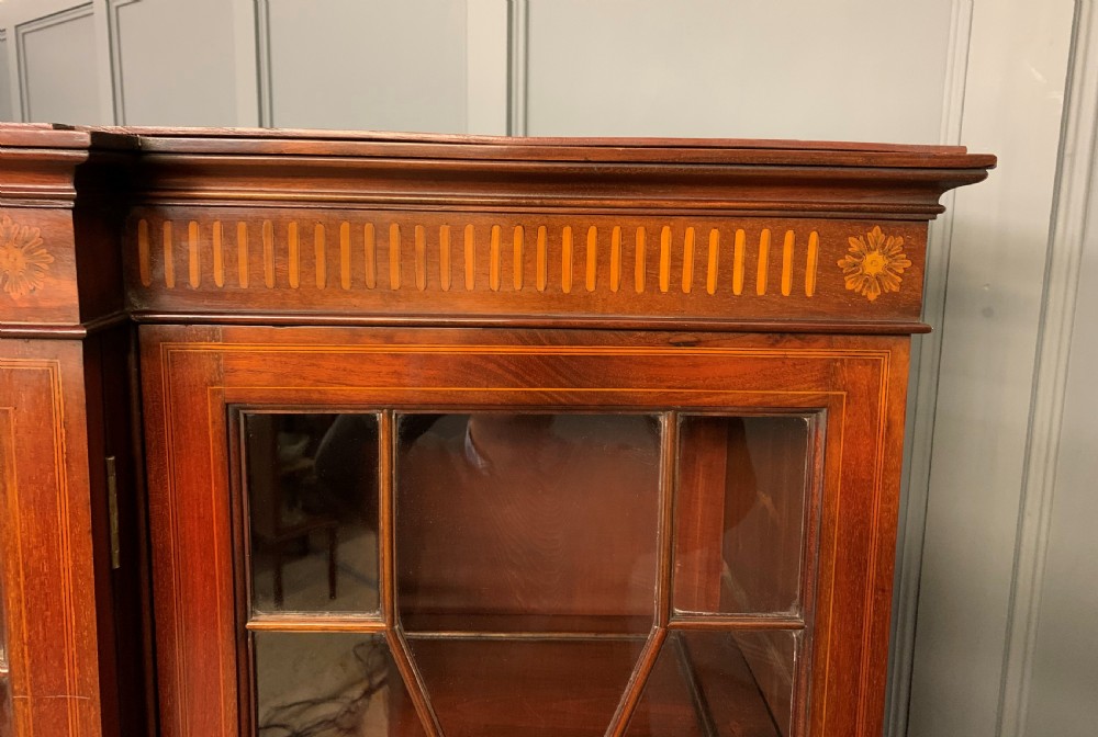 Large Inlaid Mahogany Display Bookcase View XXI