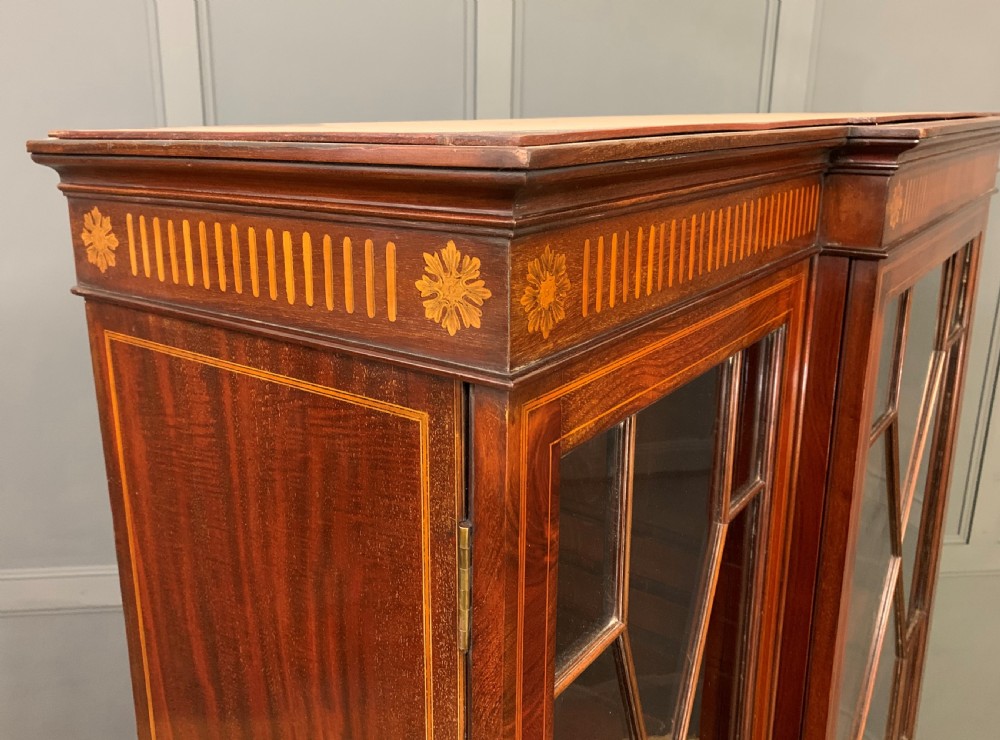 Large Inlaid Mahogany Display Bookcase View XXIII