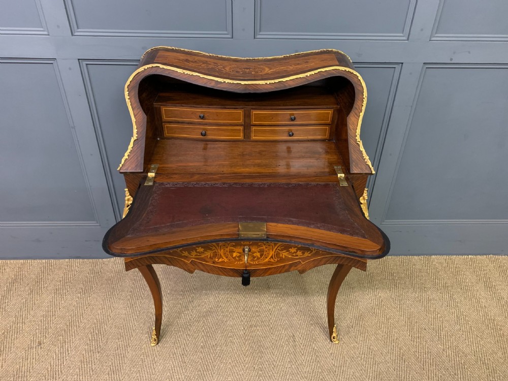 French Marquetry Rosewood Bombe Bureau View VII