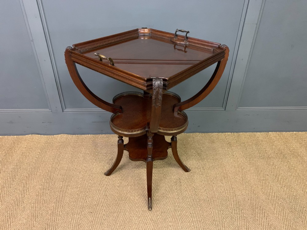 Victorian Mahogany Tray Top Table View V