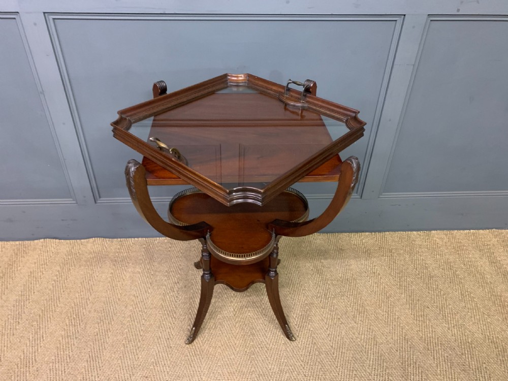 Victorian Mahogany Tray Top Table View VIII