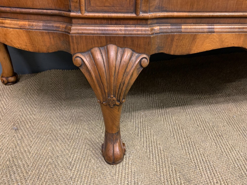 Large Queen Anne Style Burr Walnut Sideboard View V