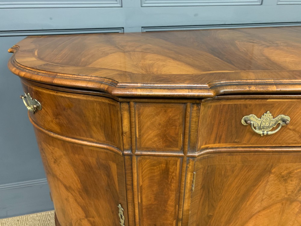 Large Queen Anne Style Burr Walnut Sideboard View VIII