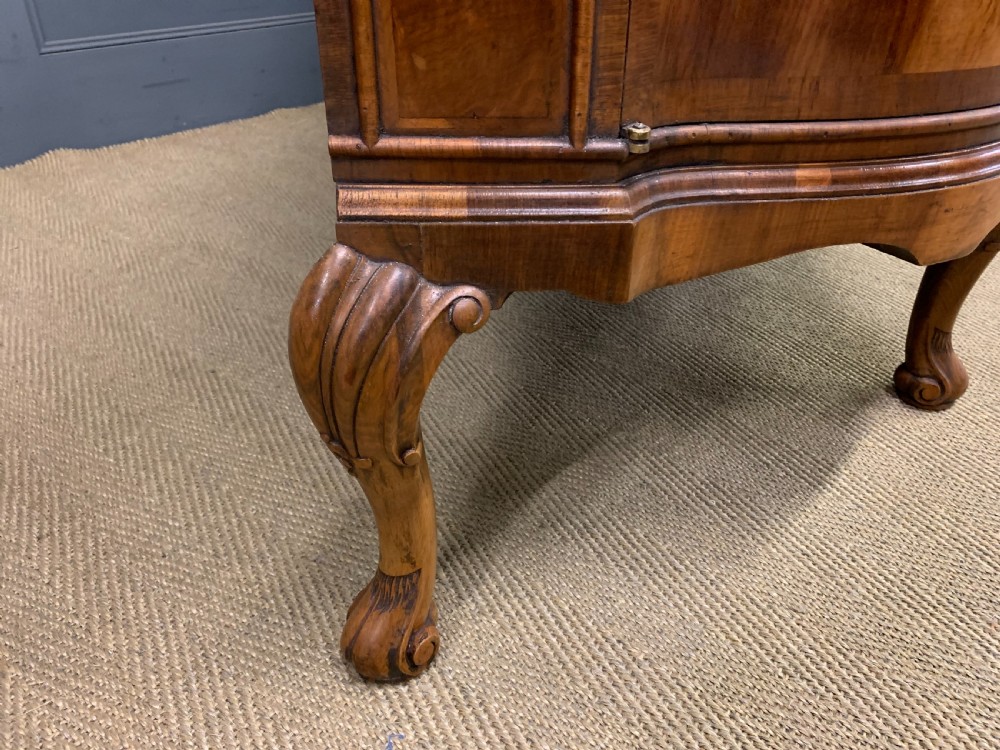 Large Queen Anne Style Burr Walnut Sideboard View XIV