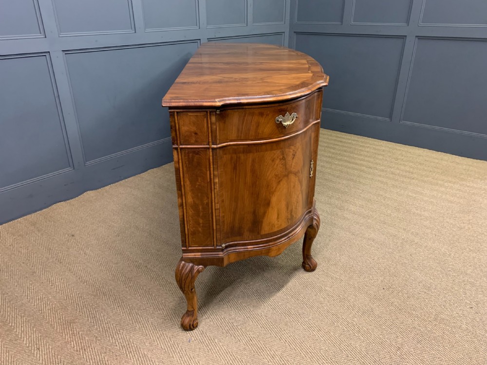Large Queen Anne Style Burr Walnut Sideboard View XVII