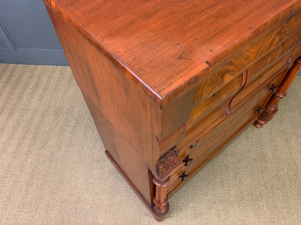 Victorian Flame Mahogany Scottish Chest of Drawers View X