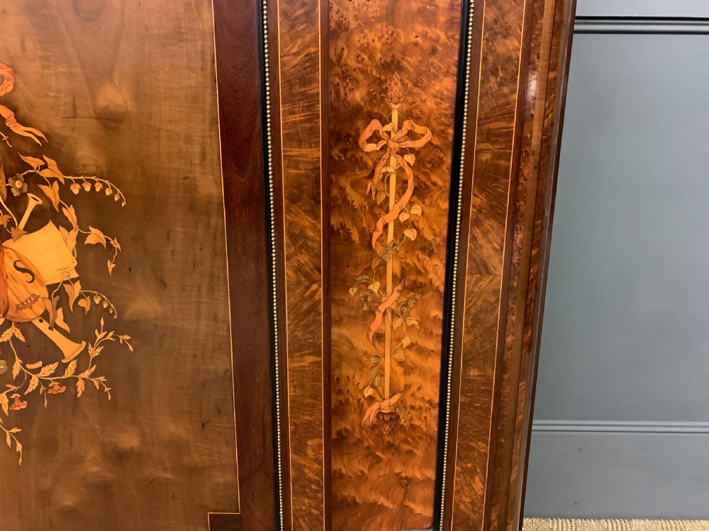Marquetry Inlaid Burr Walnut Side Cabinet View V