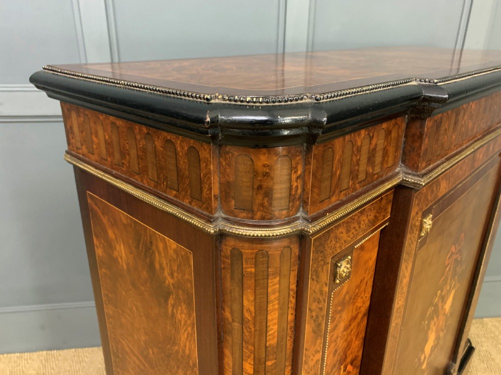 Marquetry Inlaid Burr Walnut Side Cabinet View IX