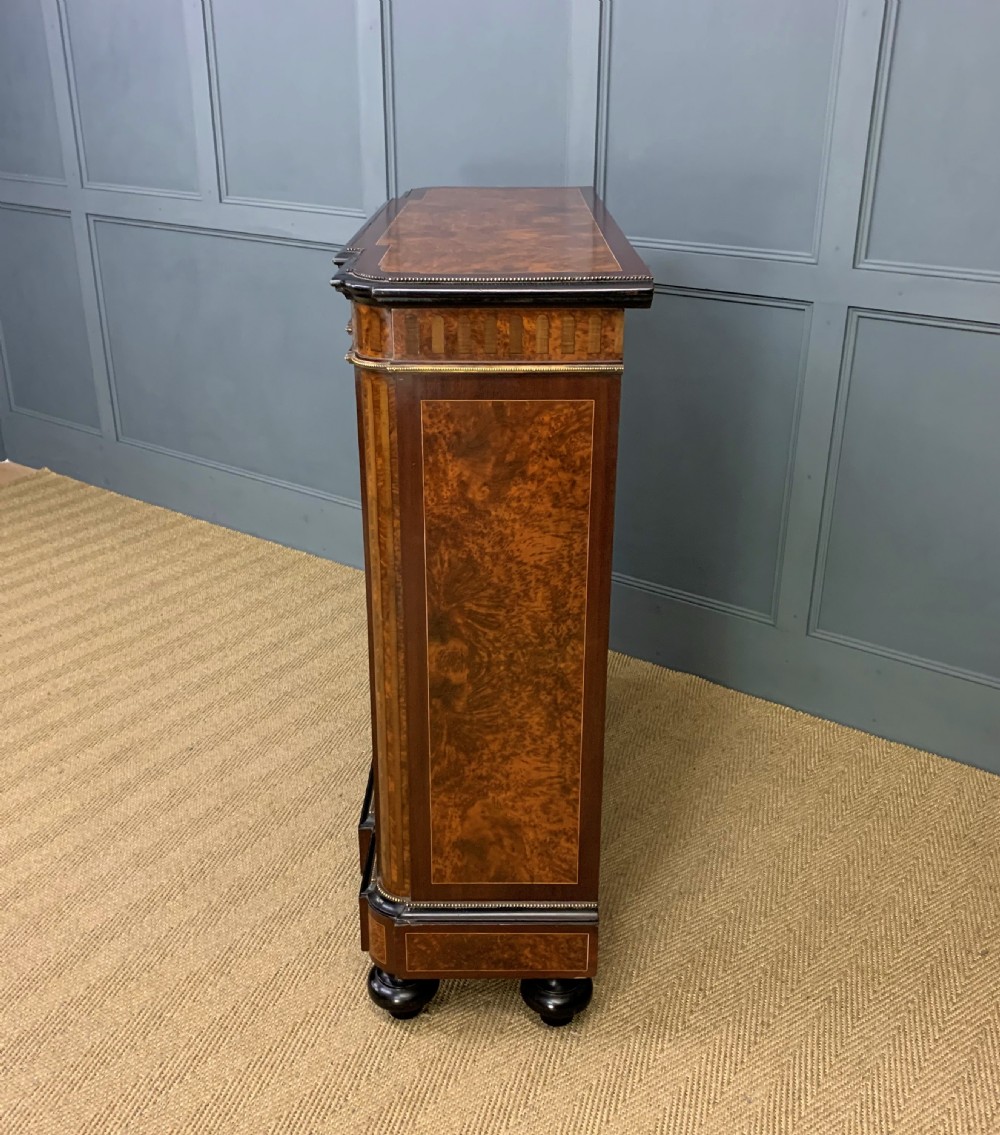 Marquetry Inlaid Burr Walnut Side Cabinet View XV