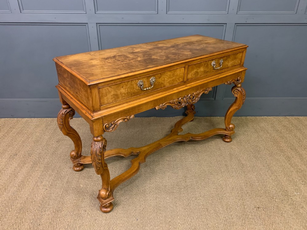 Burr Walnut Console Table View VIII