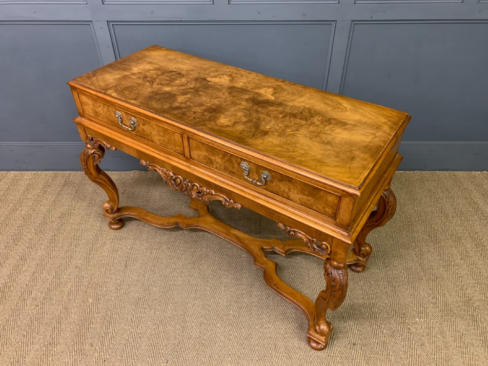 Burr Walnut Console Table View XIV