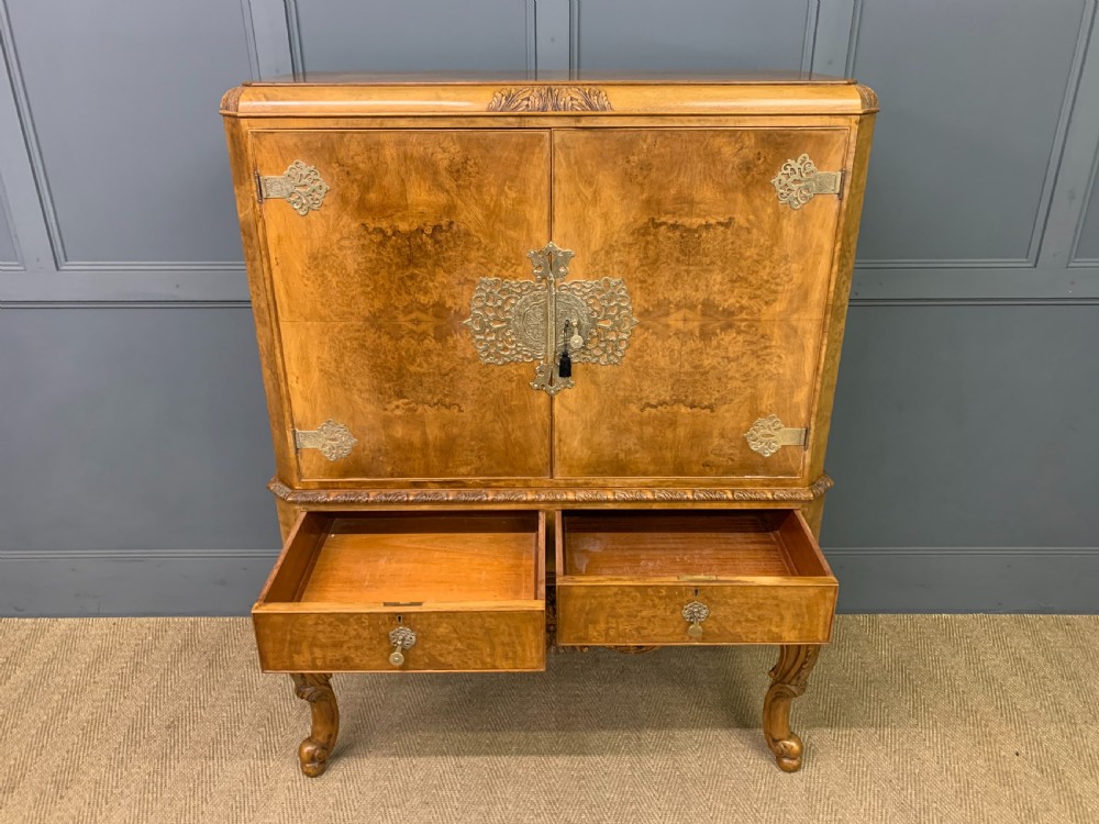 Burr Walnut Cocktail Cabinet View X