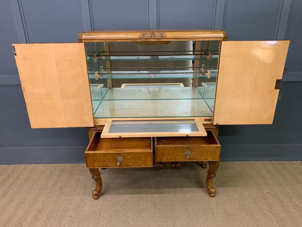 Burr Walnut Cocktail Cabinet View XI