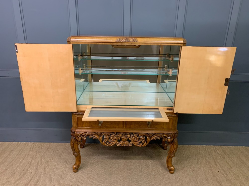 Burr Walnut Cocktail Cabinet View XII