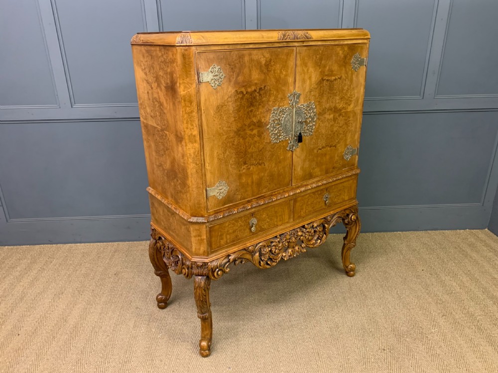 Burr Walnut Cocktail Cabinet View XV