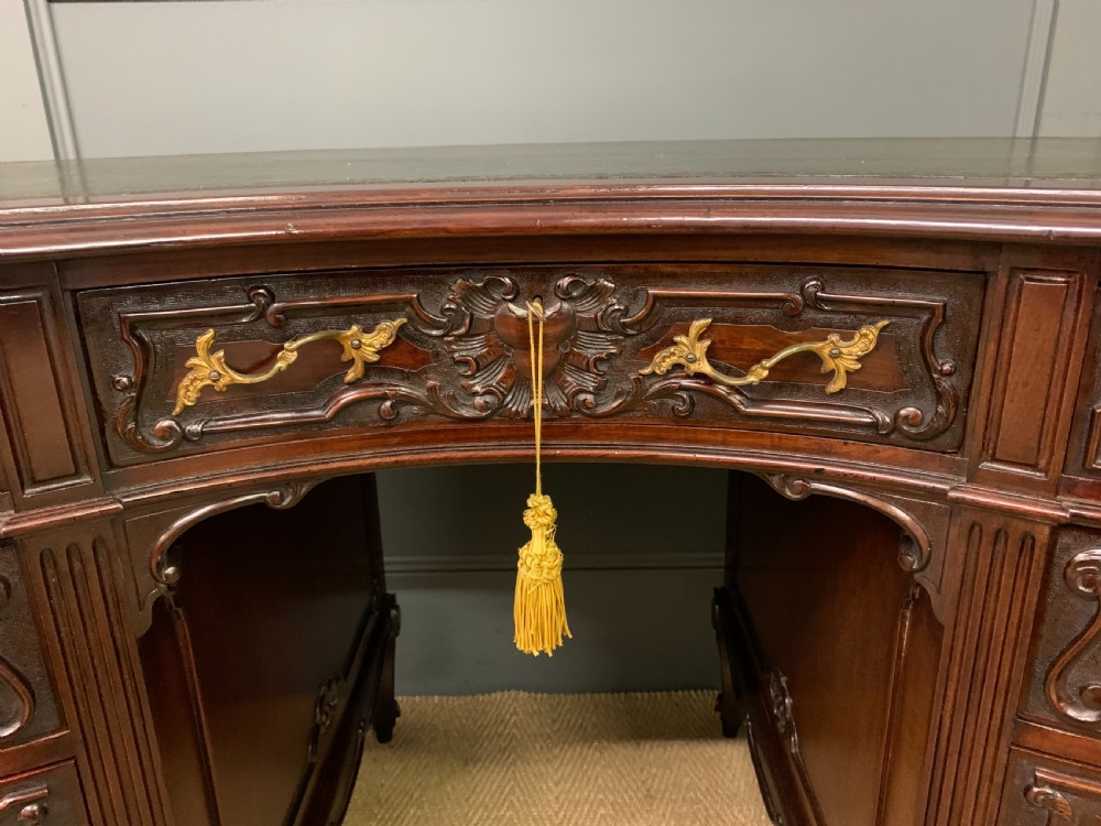 Victorian Mahogany Kidney Desk by Maple & Co. View VIII