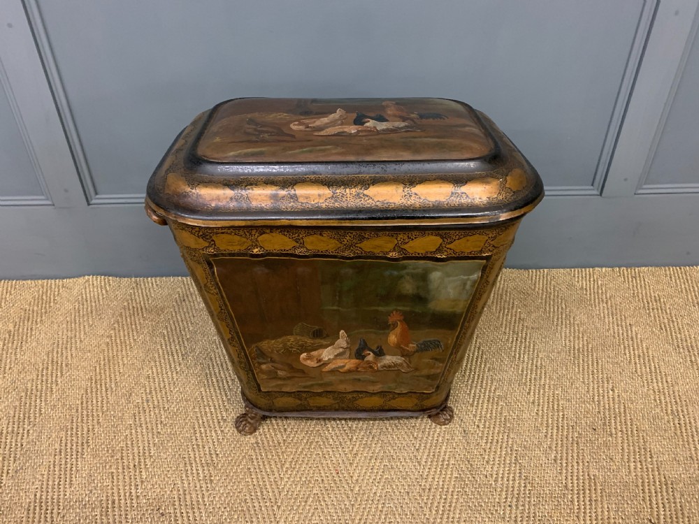 Victorian Toleware Log Bin
