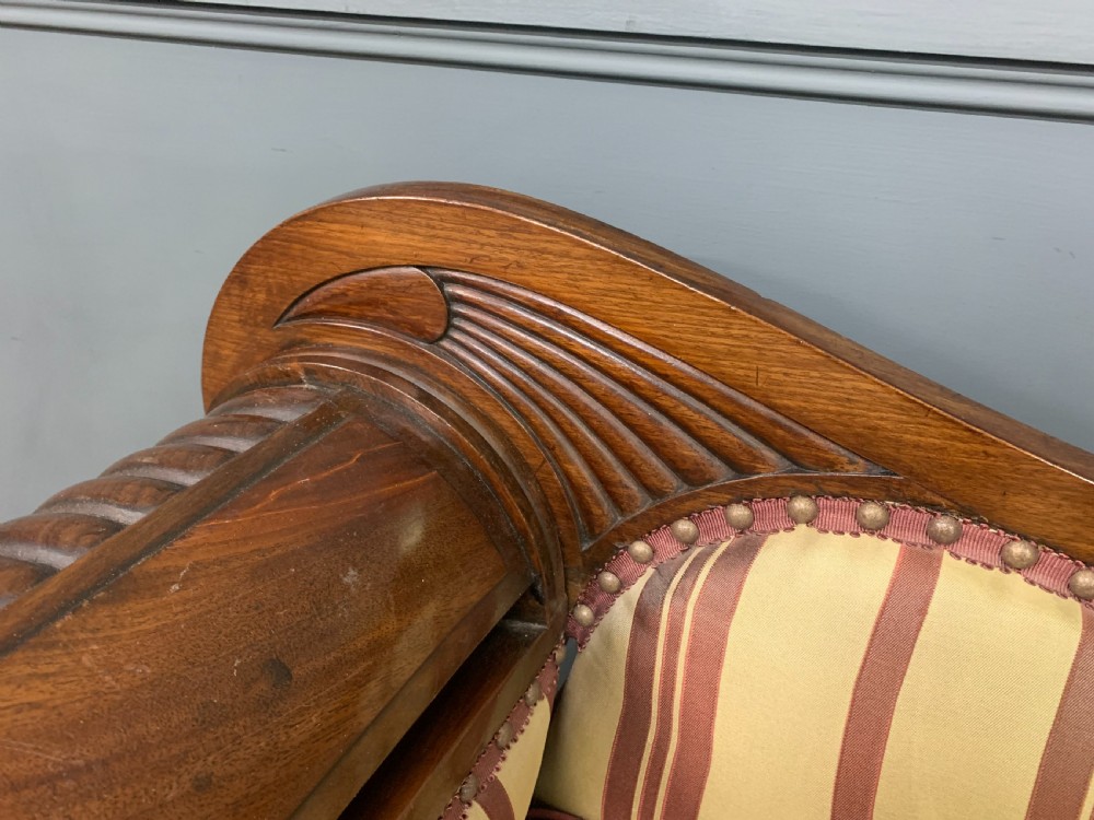 Regency Period Mahogany Scroll End Settee View VI