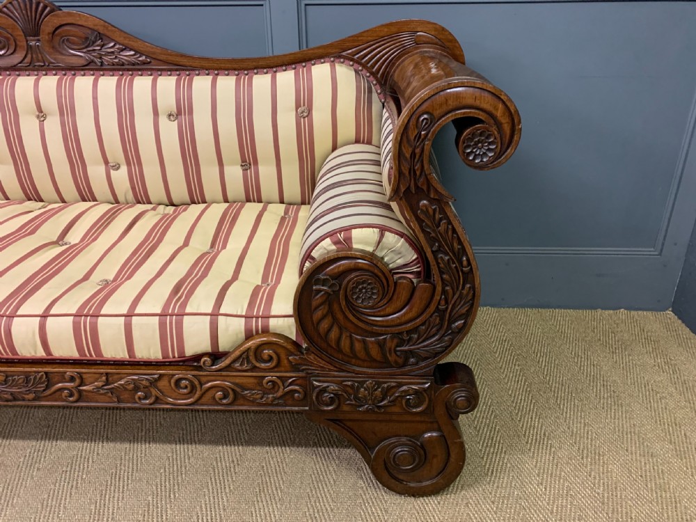 Regency Period Mahogany Scroll End Settee View VII