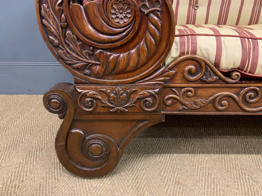Regency Period Mahogany Scroll End Settee View IX