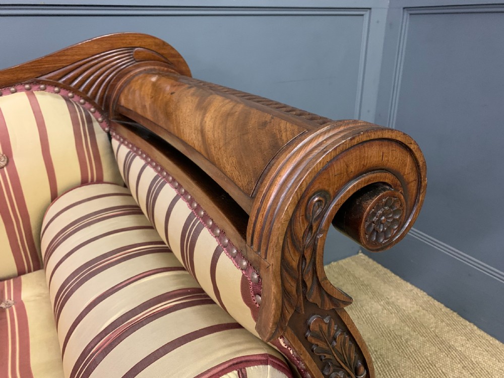 Regency Period Mahogany Scroll End Settee View XI