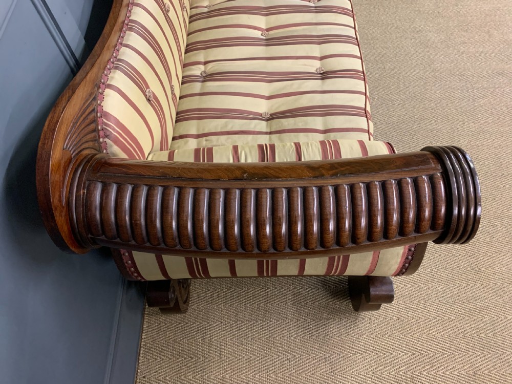 Regency Period Mahogany Scroll End Settee View XII