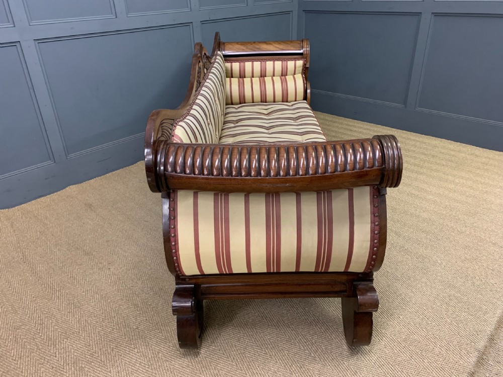 Regency Period Mahogany Scroll End Settee View XVI
