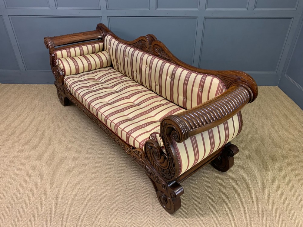 Regency Period Mahogany Scroll End Settee View XVII