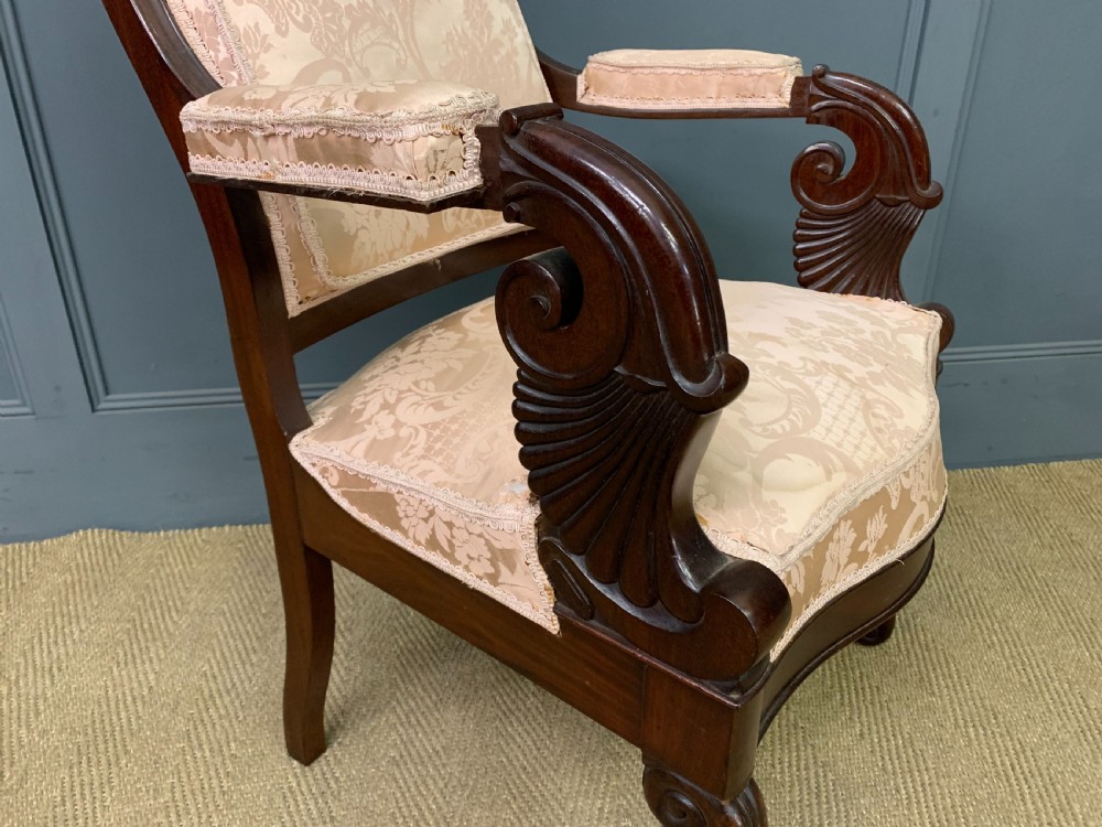 Pair of 19th Century French Mahogany Armchairs View XI