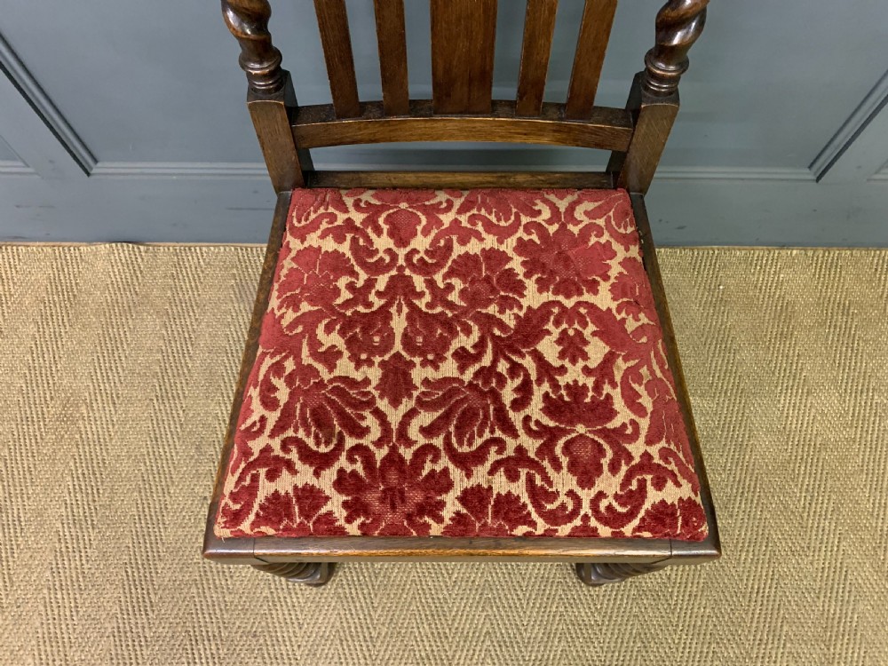 Set of 6 Oak Barley Twist Dining Chairs View VI