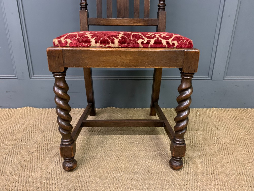 Set of 6 Oak Barley Twist Dining Chairs View VII