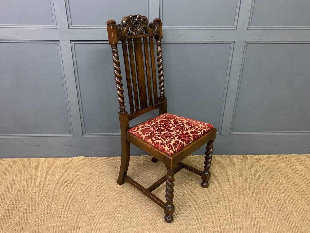 Set of 6 Oak Barley Twist Dining Chairs View VIII