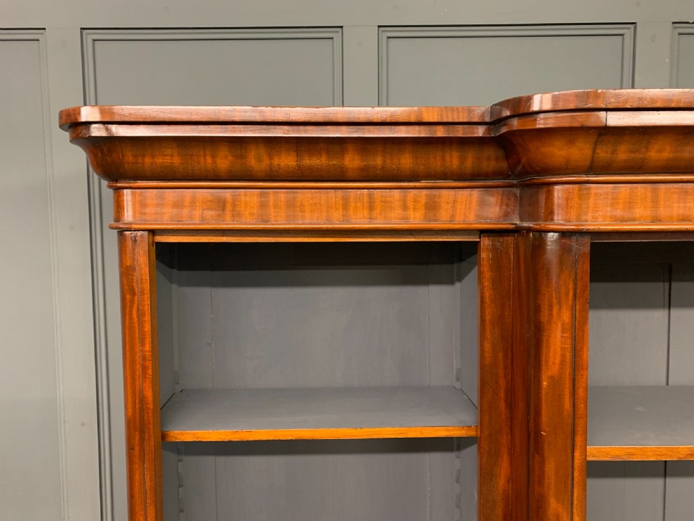 Victorian Mahogany Break Front Open Bookcase View III