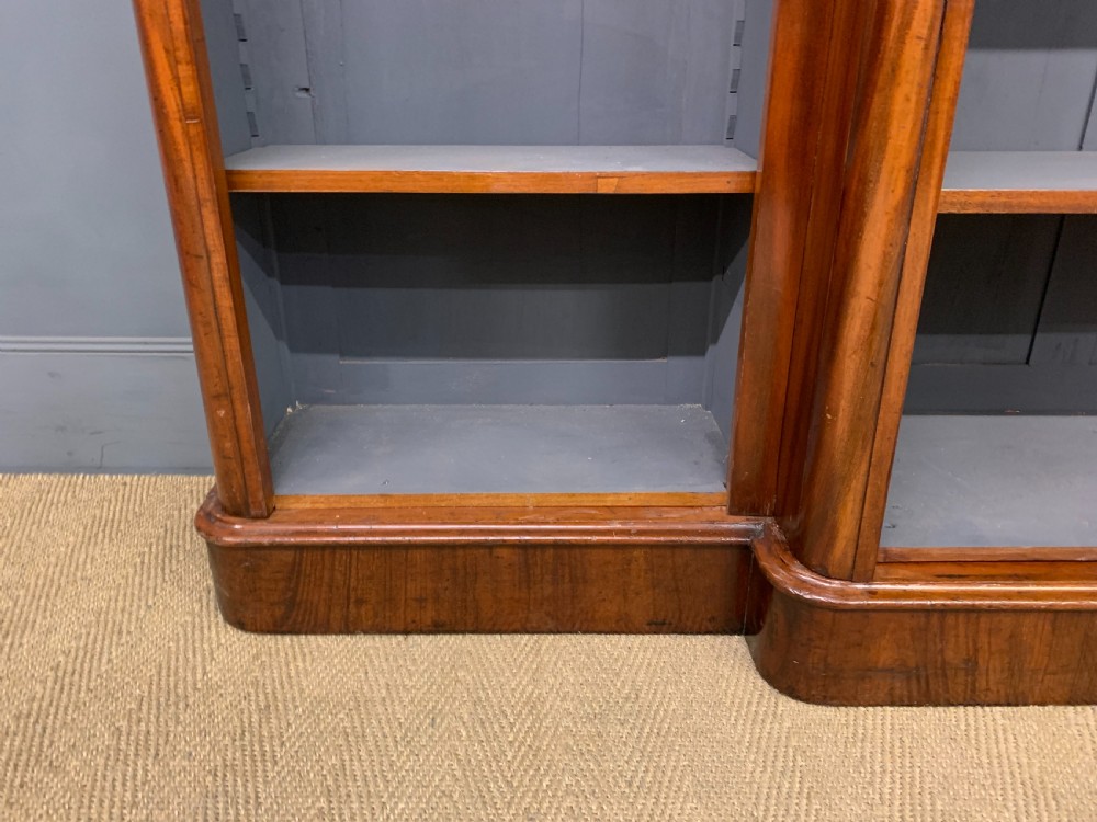 Victorian Mahogany Break Front Open Bookcase View IV