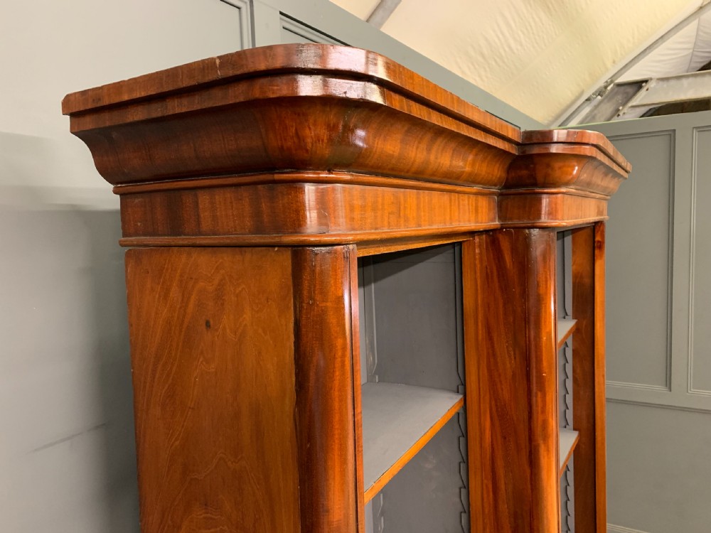 Victorian Mahogany Break Front Open Bookcase View V