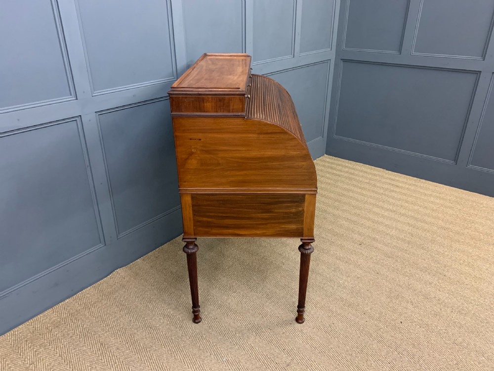 Maple & Co. Inlaid Mahogany Tambour Cylinder Desk View XIV